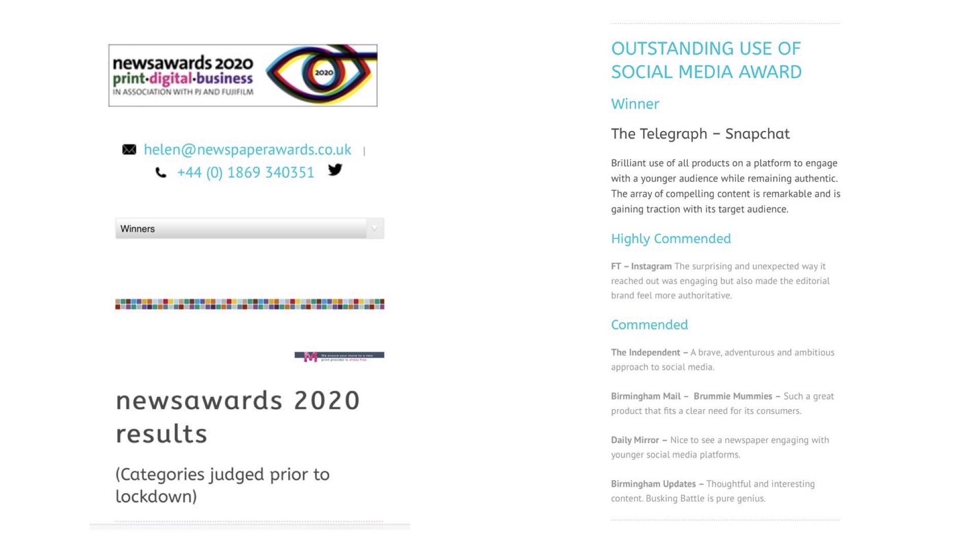 Busking Battles commended by National News Awards 2020